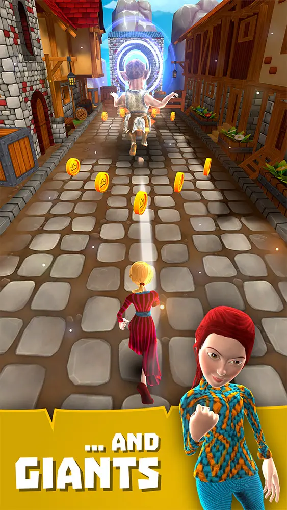 A CHASERS promo screenshot reading '...and giants' as a chaser runs toward a giant in a glowing portal