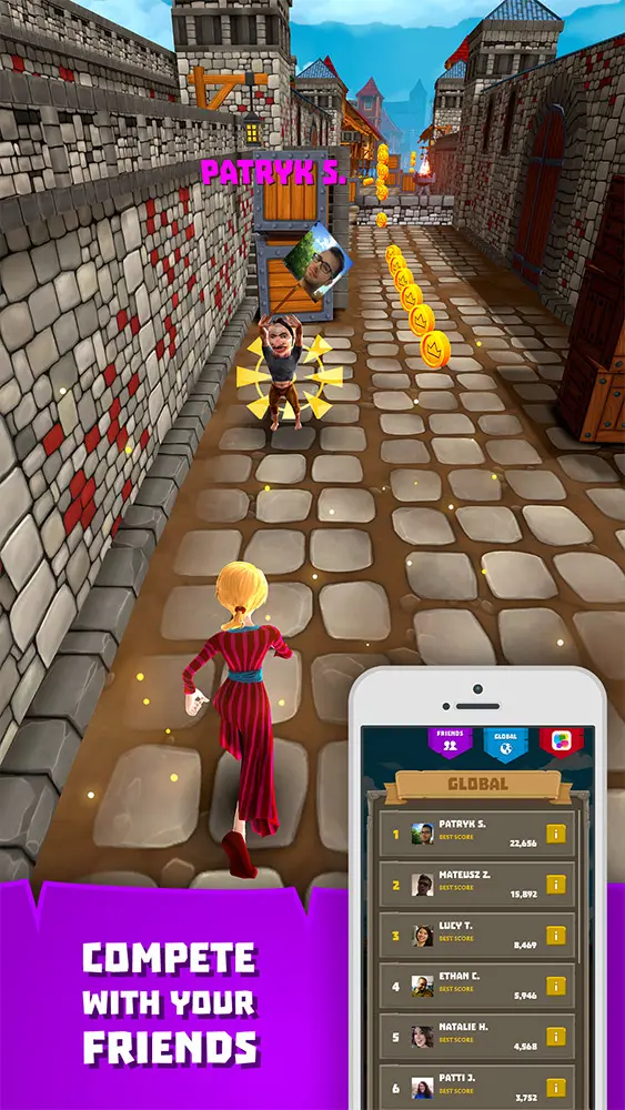 A CHASERS promo screenshot reading 'Compete with your friends' beside a high-score leaderboard